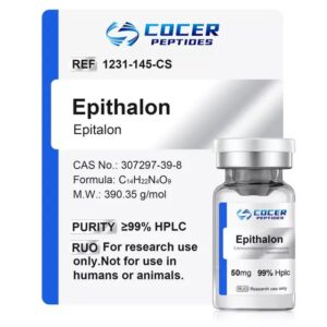 Epithalon AEDG tetrapeptide research peptide vial with product label